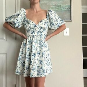 Altar'd State Blue Floral Mini Dress
